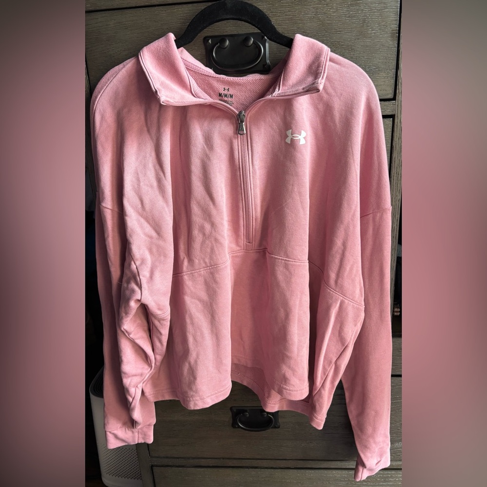 Under Armour Pink Quarter-Zip Pullover Sweatshirt